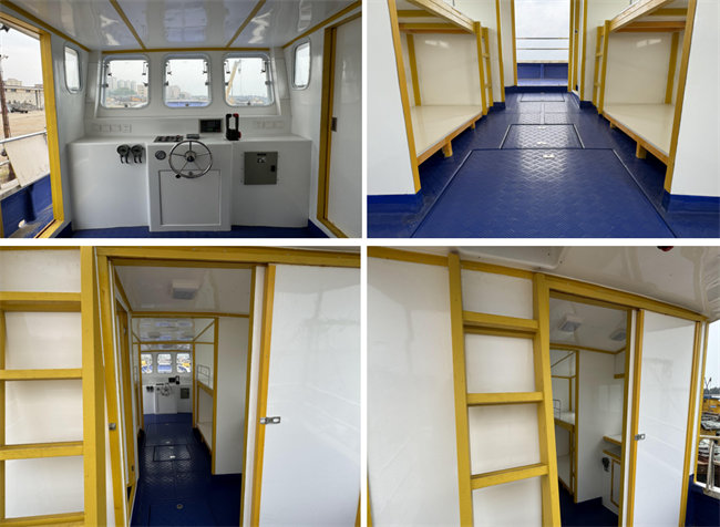 沒有用任何木材的玻璃鋼漁船,全部用玻璃纖維代木替代